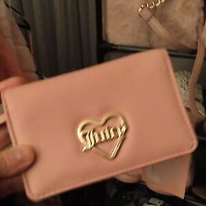 Juicy Couture Blush Pink Wallet with Gold Heart Logo